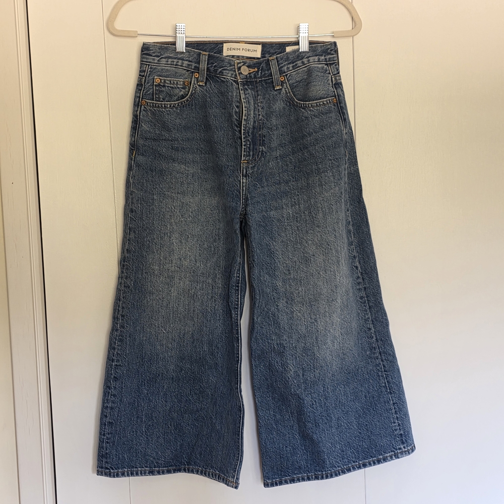 Denim Forum Cropped Wideleg Jeans